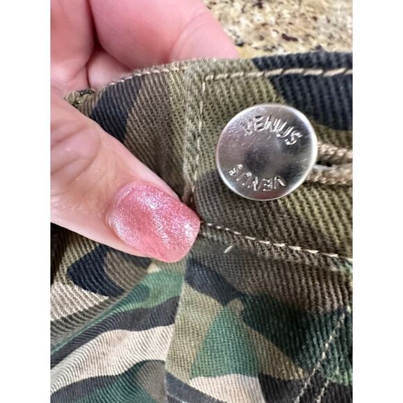 Venus Denim Army Military Mini Green Camo Cargo Skirt with 5 Pockets - Size 2 - Picture 5 of 14